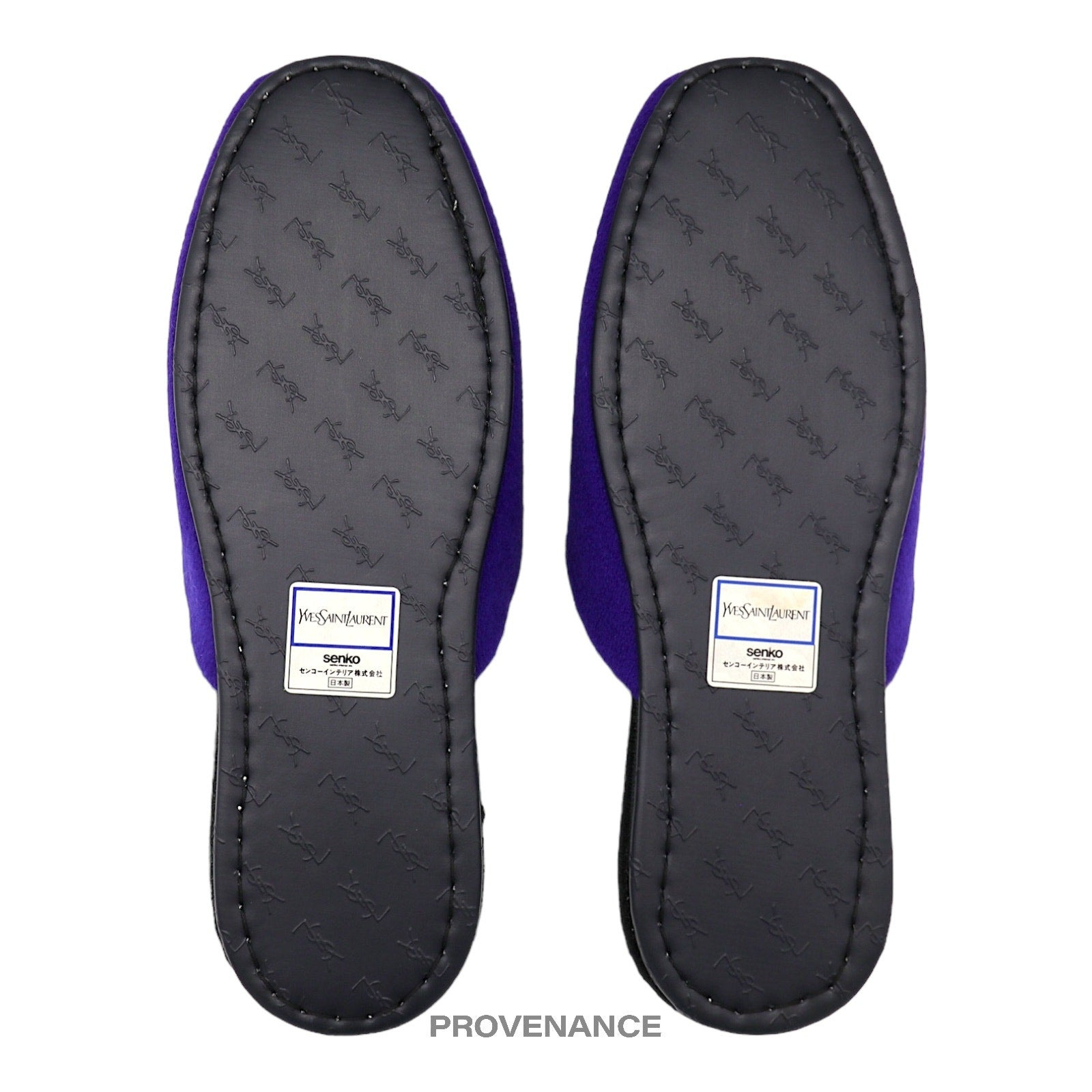 Yves Saint Laurent YSL Velour Logo Slipper - Purple - 6