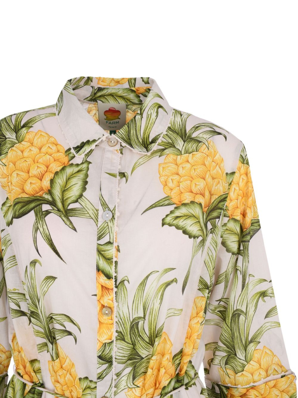 pineapple-print belted dress - 4