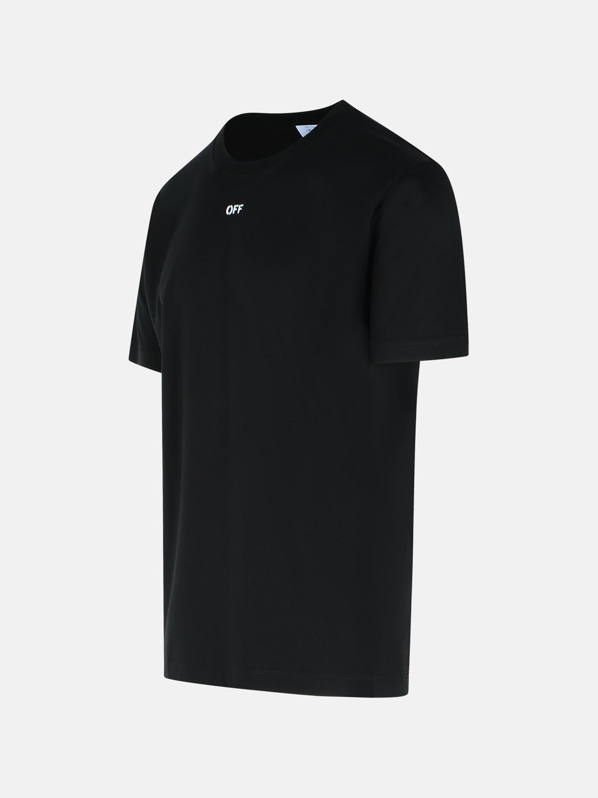 'BRUSH ARROW' BLACK COTTON T-SHIRT - 2