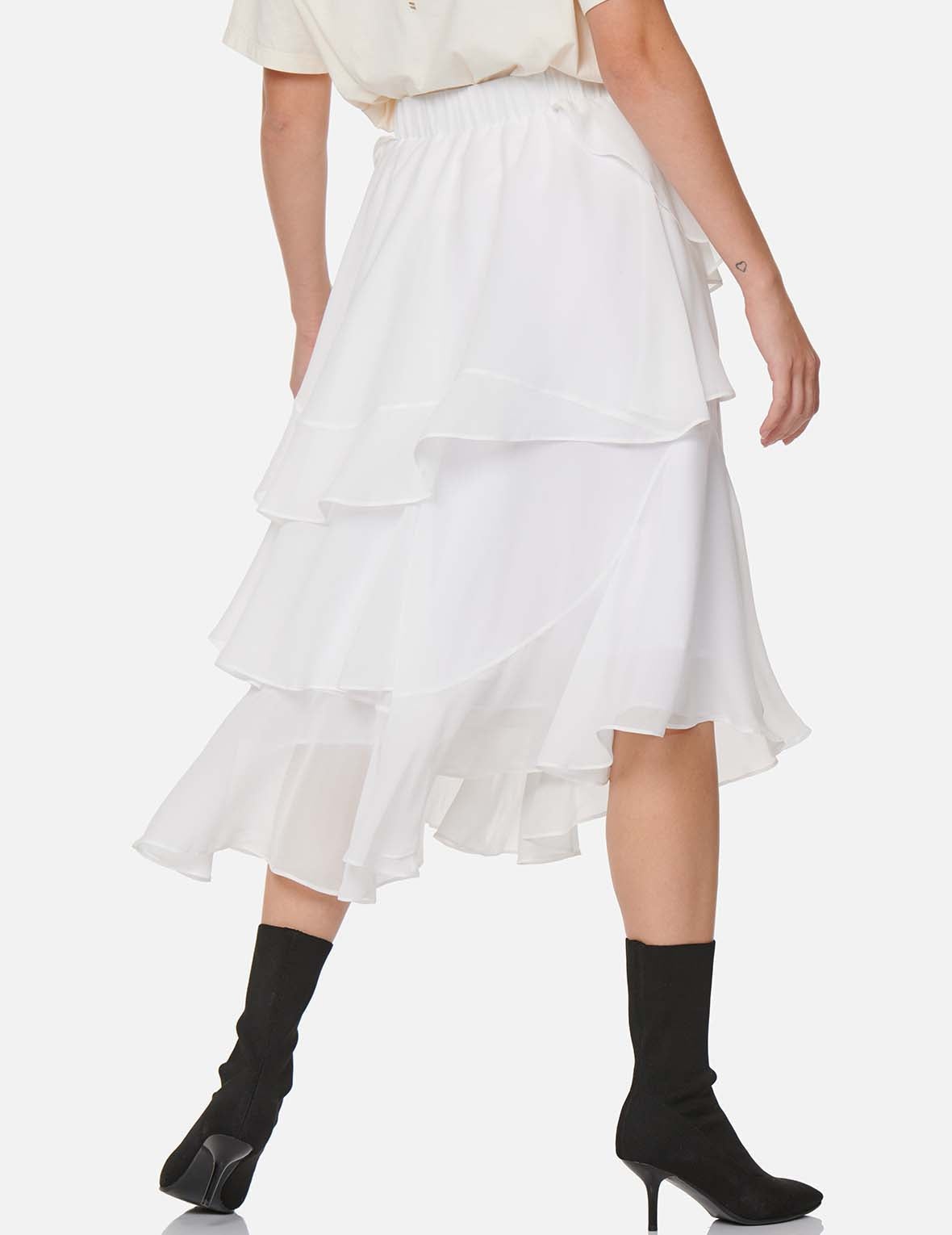 Asymmetric Layered Skirt - 8