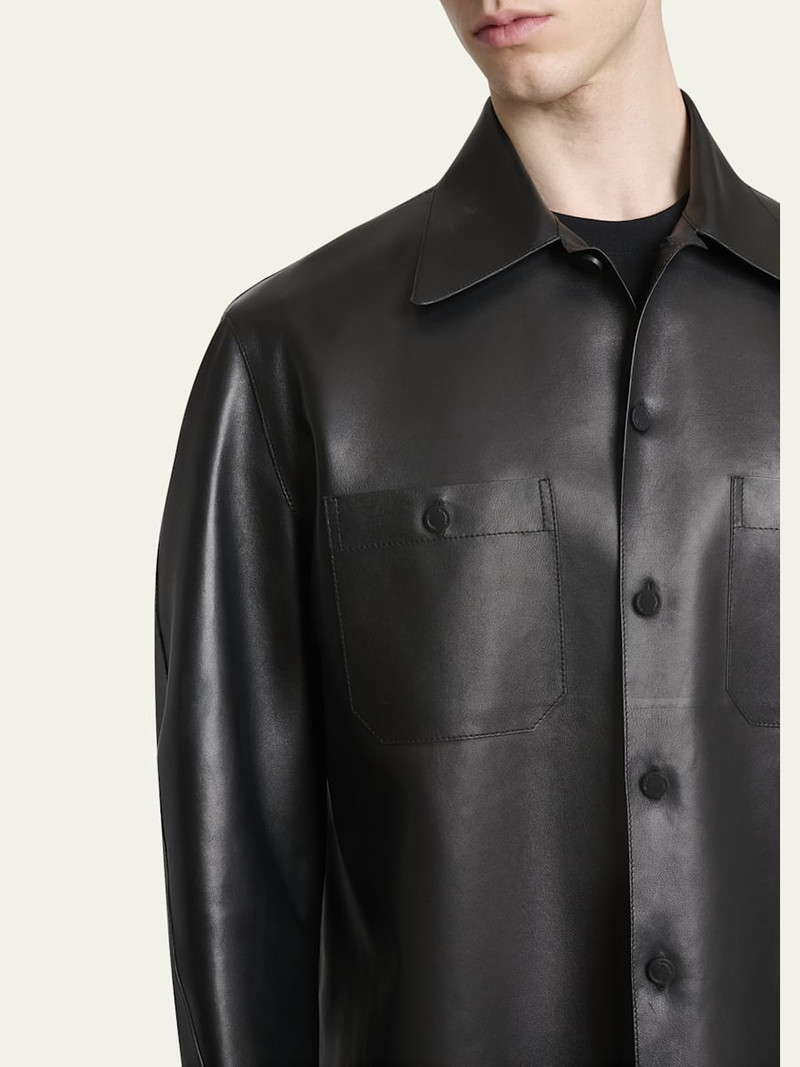 Givenchy Men's Tonal Leather Overshirt outlook