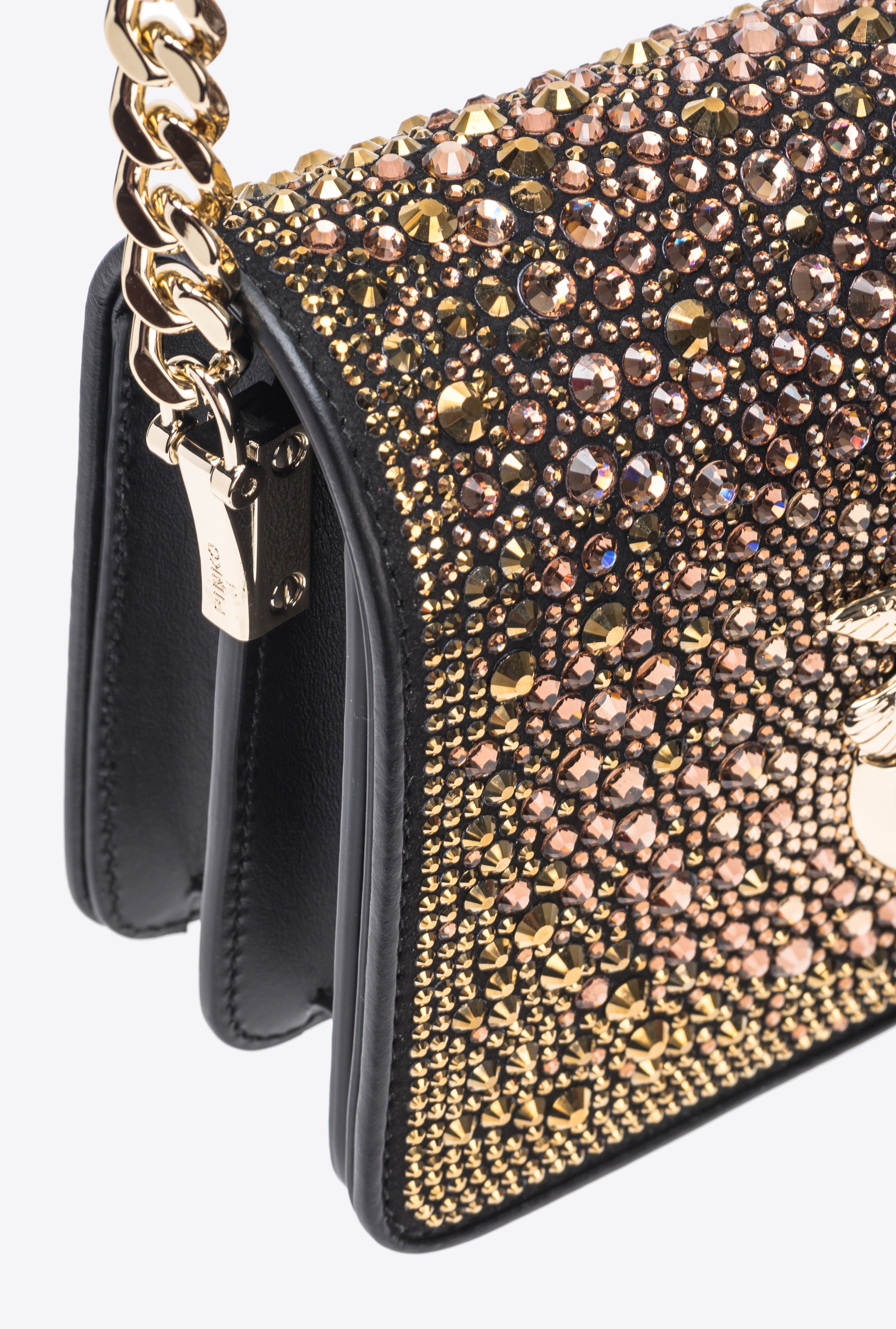 PINKO GALLERIA FULL-RHINESTONE MINI LOVE BAG CLICK - 6