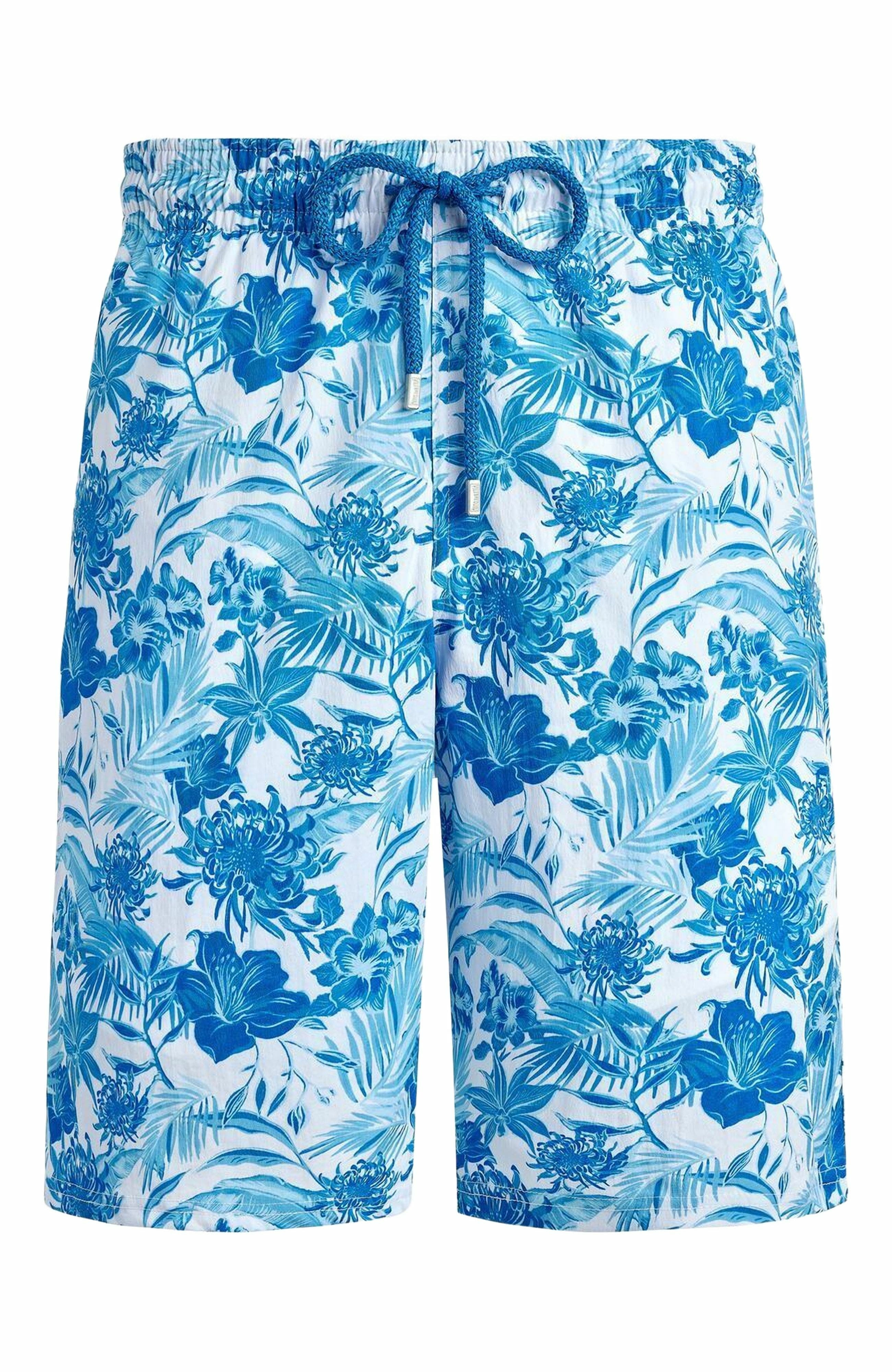 Vilebrequin Men's Tahiti Flowers Long Stretch Board Shorts in Blanc at Nordstrom - 1
