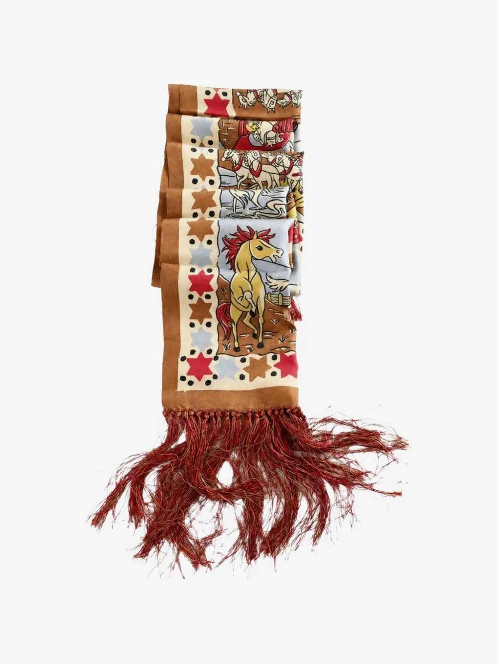 Cowboy Comic fringe-trim scarf - 1