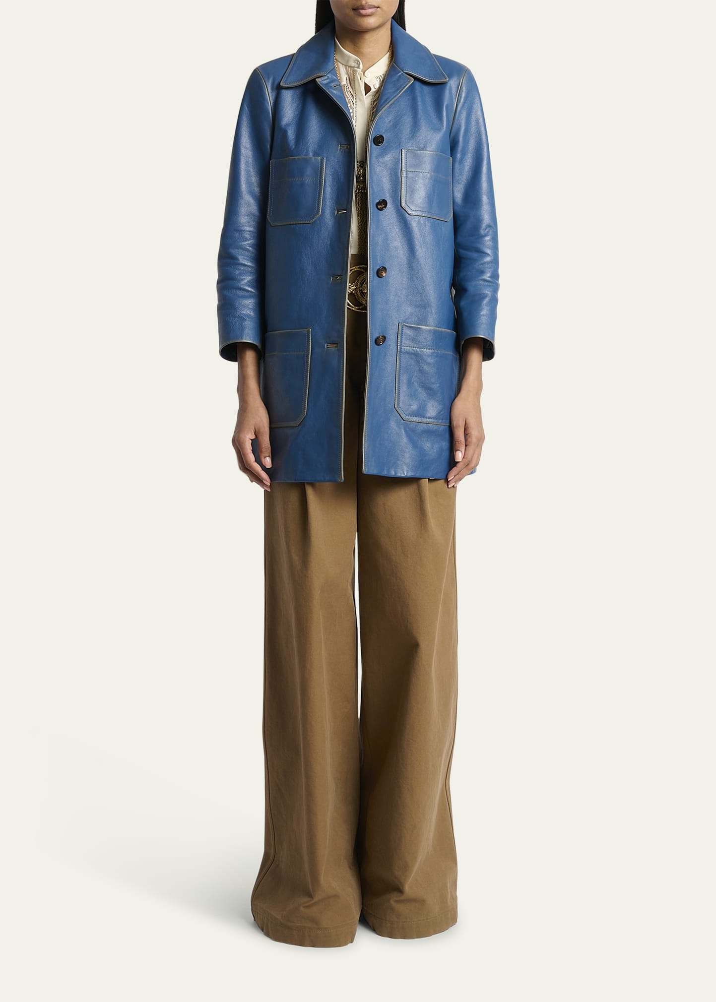 Leather Bracelet-Sleeve Car Coat - 2