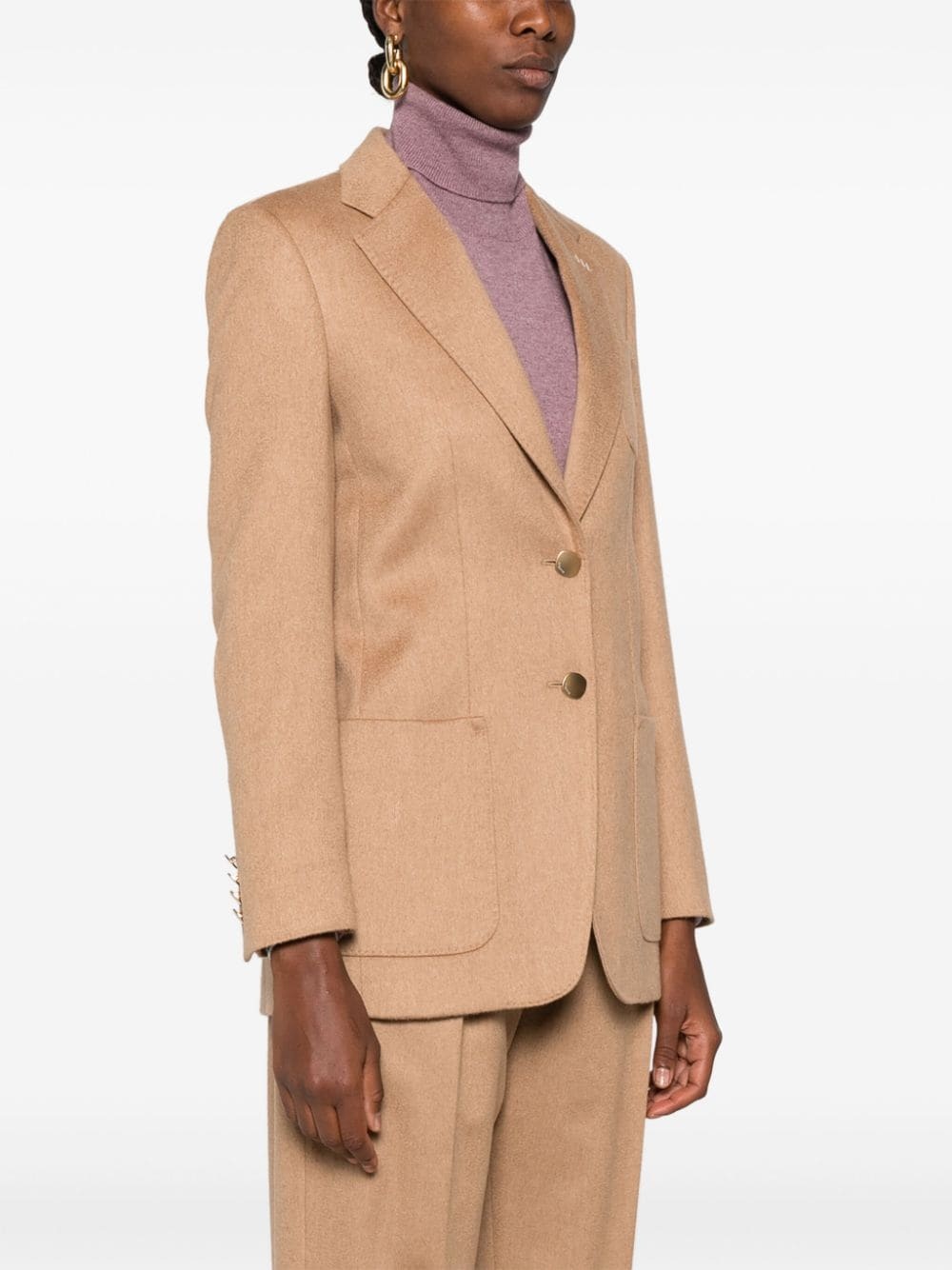 notched-lapels single-breasted blazer - 3