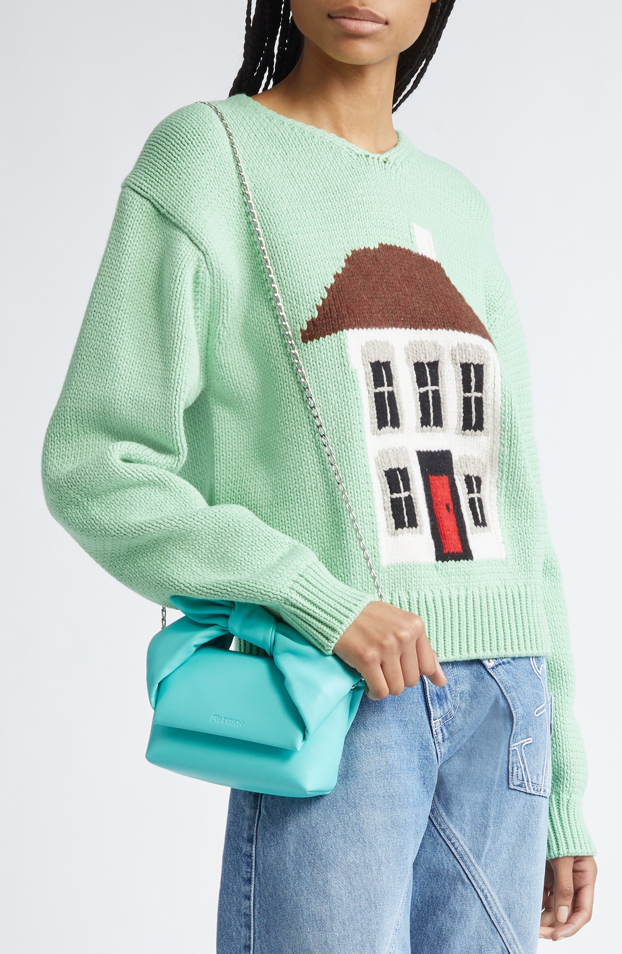 JW Anderson Small Twister Leather Crossbody Bag in Aqua at Nordstrom - 2