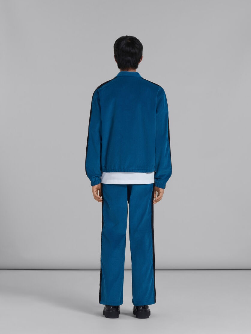 BLUE CORDUROY JACKET WITH SIDE BANDS - 3