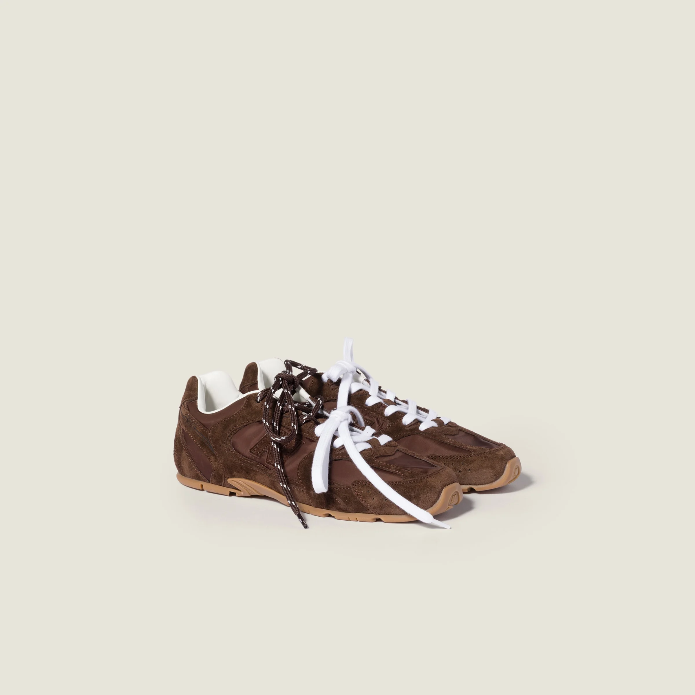 New Balance X Miu Miu 530 SL technical fabric and suede sneakers - 1