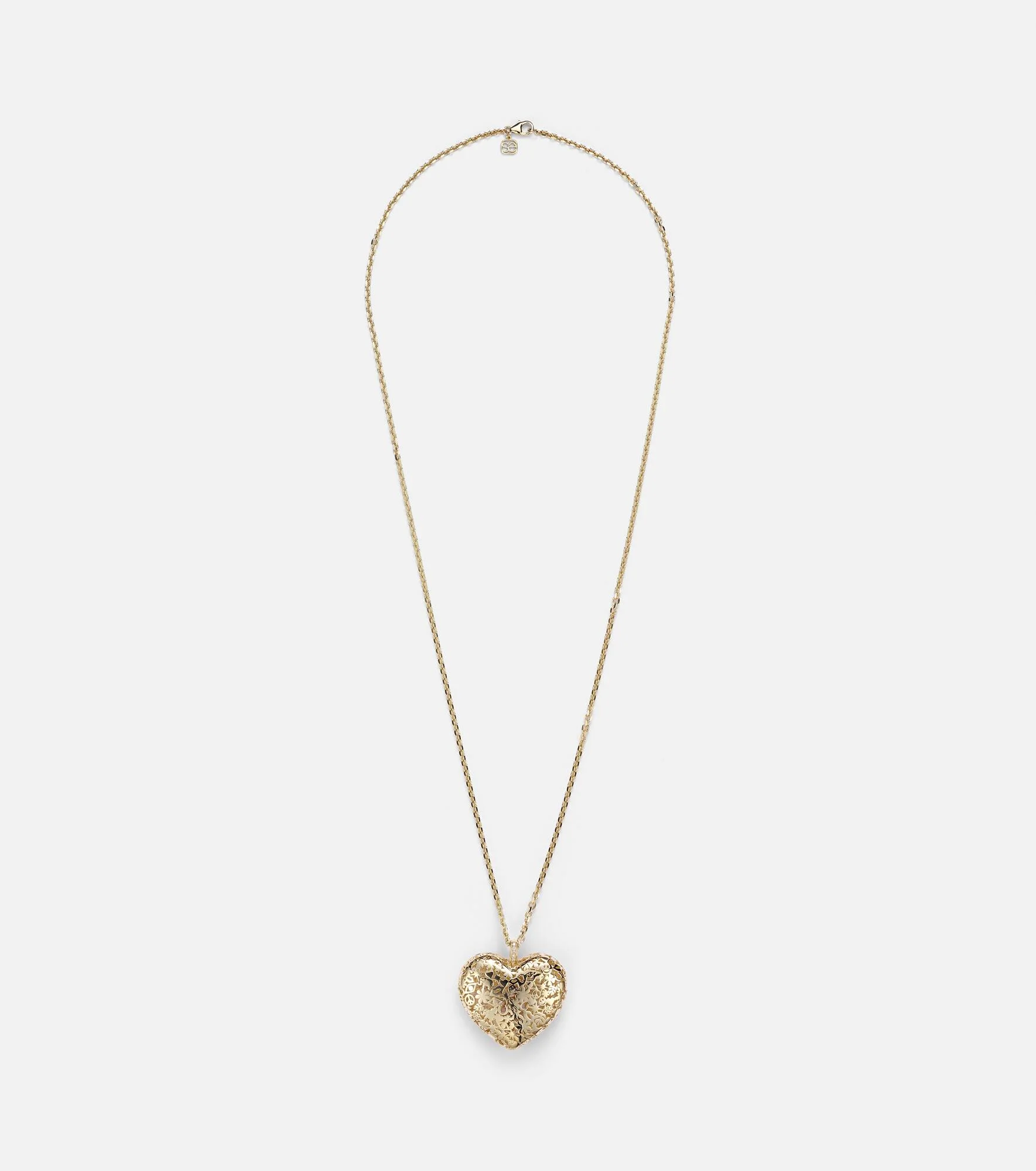 Puffy Icon Wallpaper Heart 14kt gold necklace with diamonds - 1