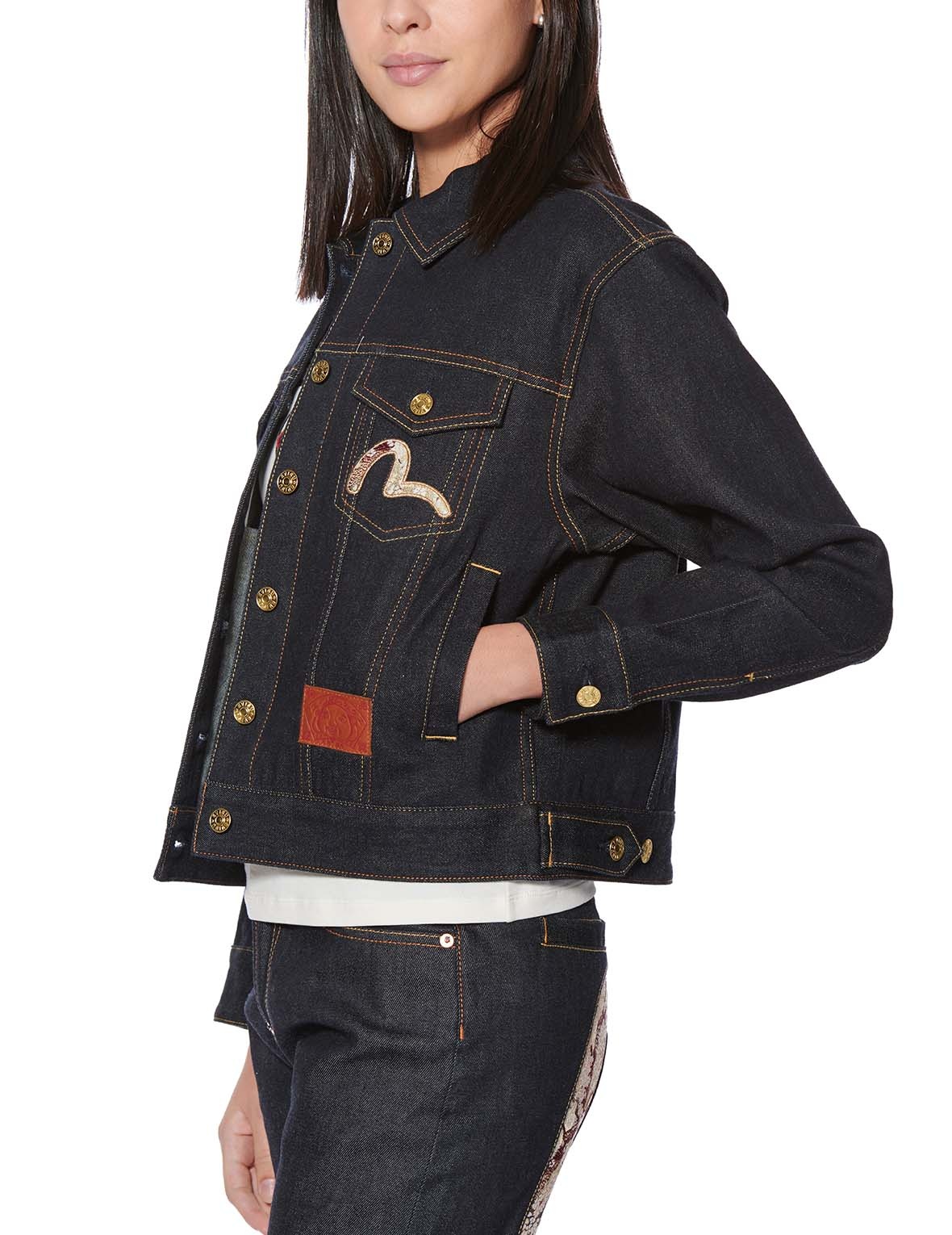 TAKA EMBROIDERED AND BROCADE APPLIQUÉ DENIM JACKET - 7