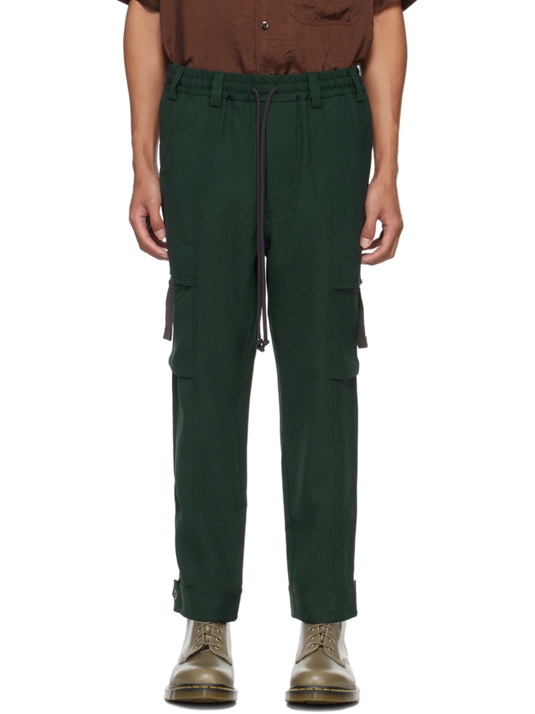 Green Tabbed Cargo Pants - 1