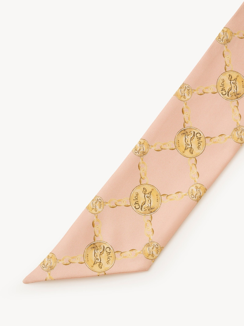 THE CHLOÉ HORSE MEDAL BANDEAU SCARF IN SILK TWILL 3