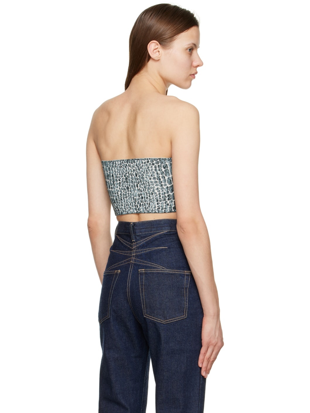Blue Graphic Tube Top - 3