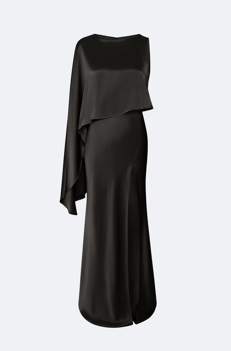 Satin Asymmetric Draped Gown 1