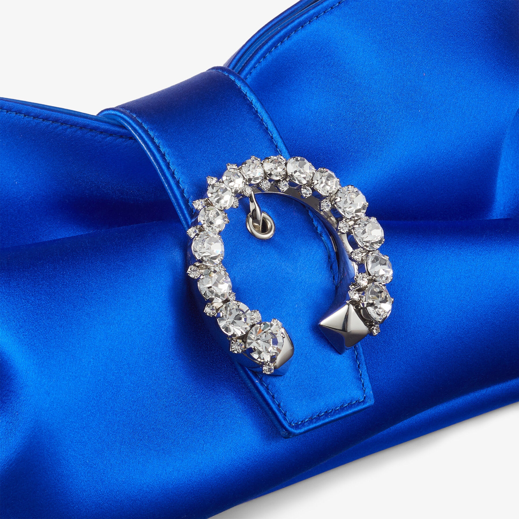 Madeline Soft Clutch
Ultraviolet Satin Clutch Bag with Crystal Buckle - 7