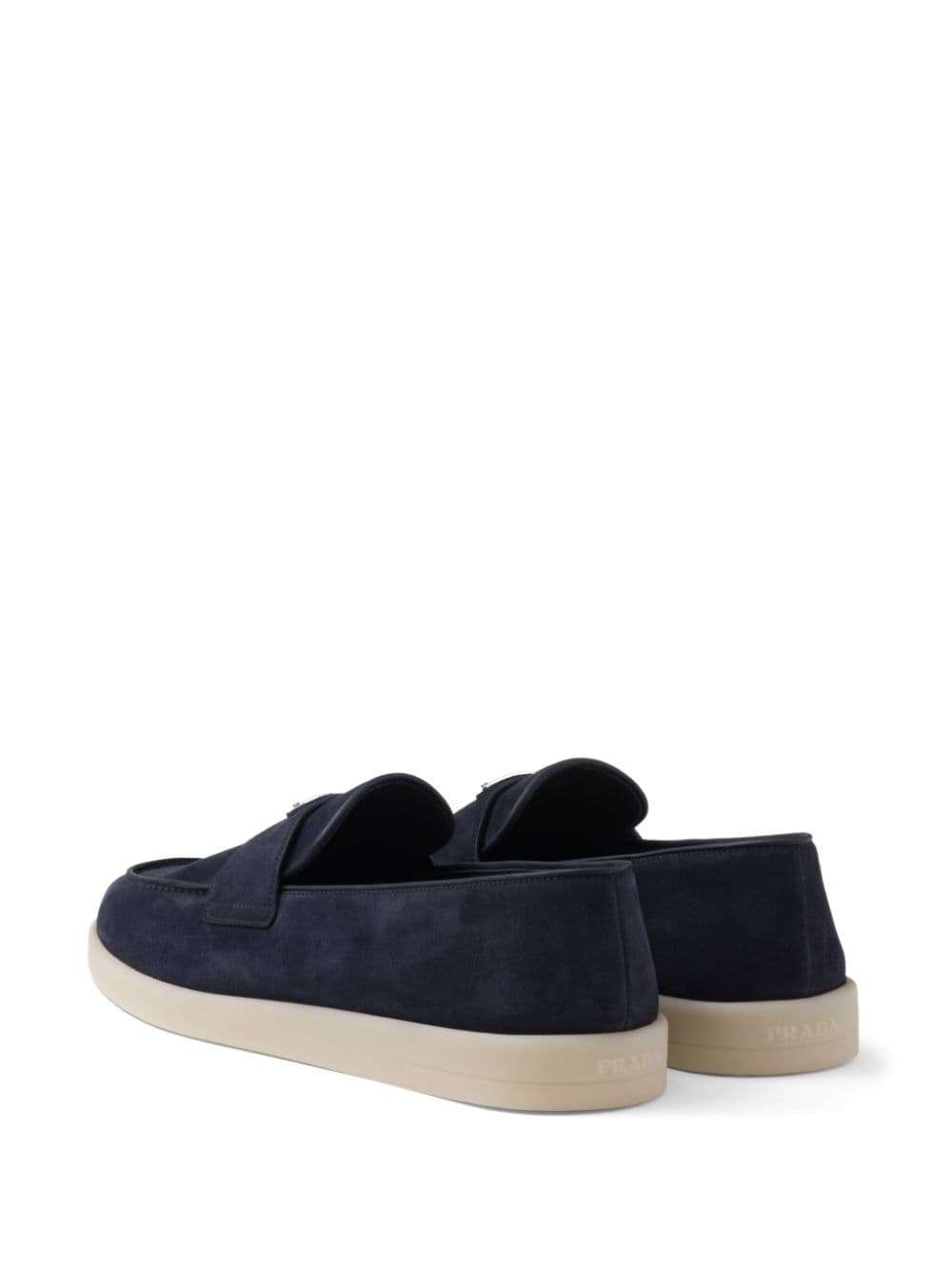 triangle-logo suede loafers - 4