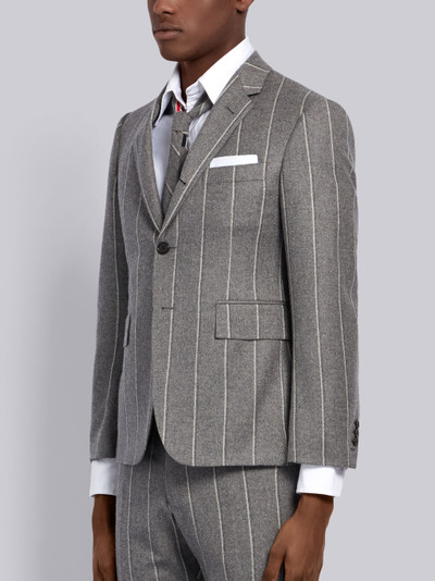 Thom Browne Medium Grey Shadow Stripe Wool Single Breasted Classic Sport Coat outlook