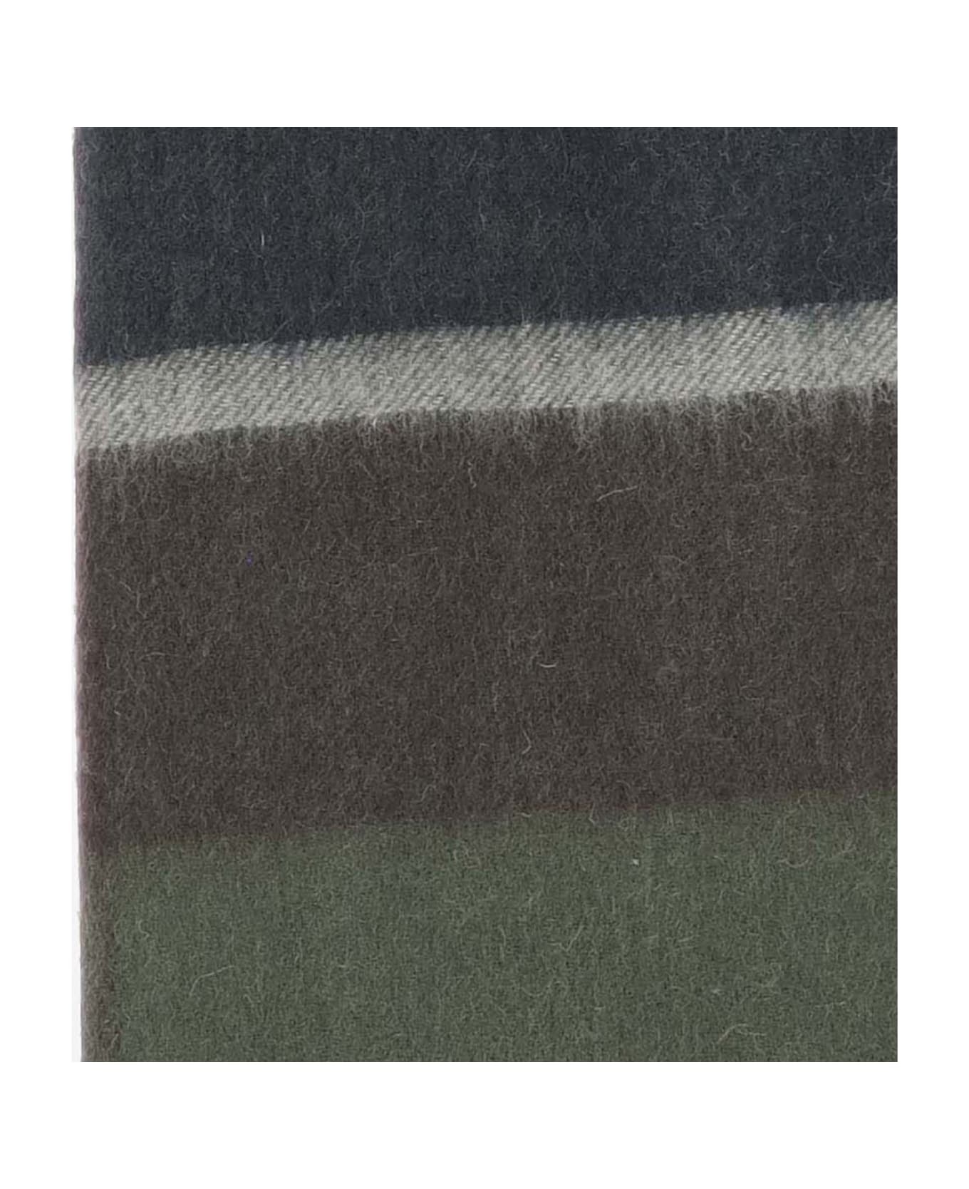 Wool Scarf With Check Pattern - 3