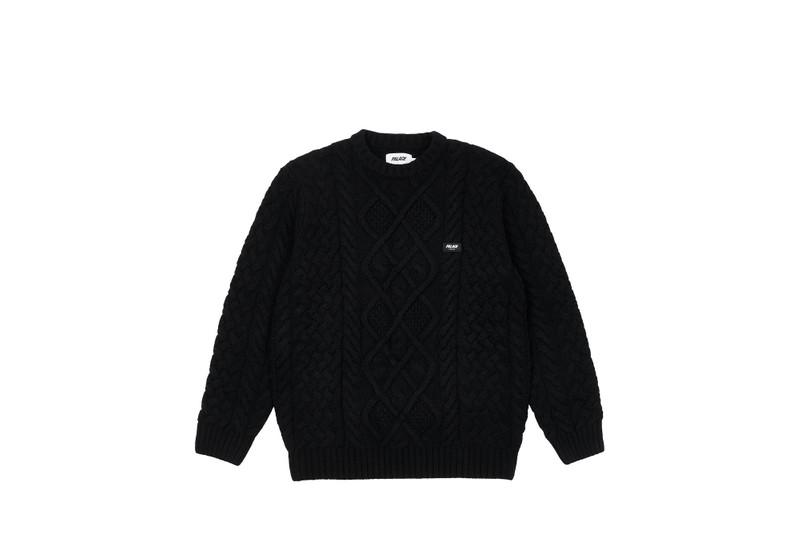 CABLE KNIT BLACK - 1