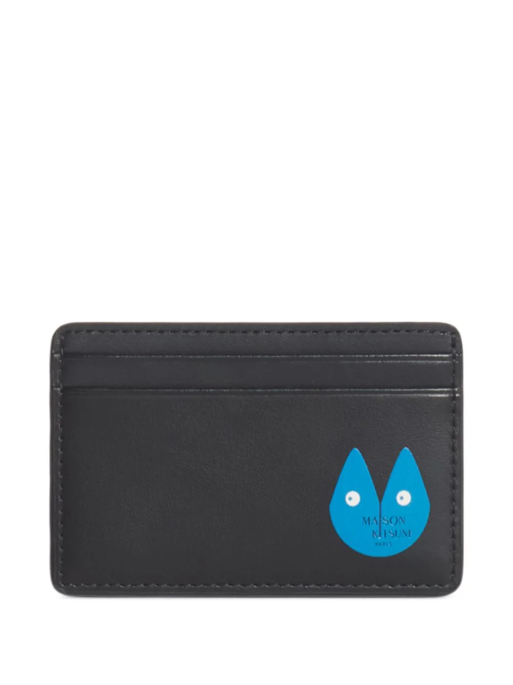 logo-print leather cardholder - 1