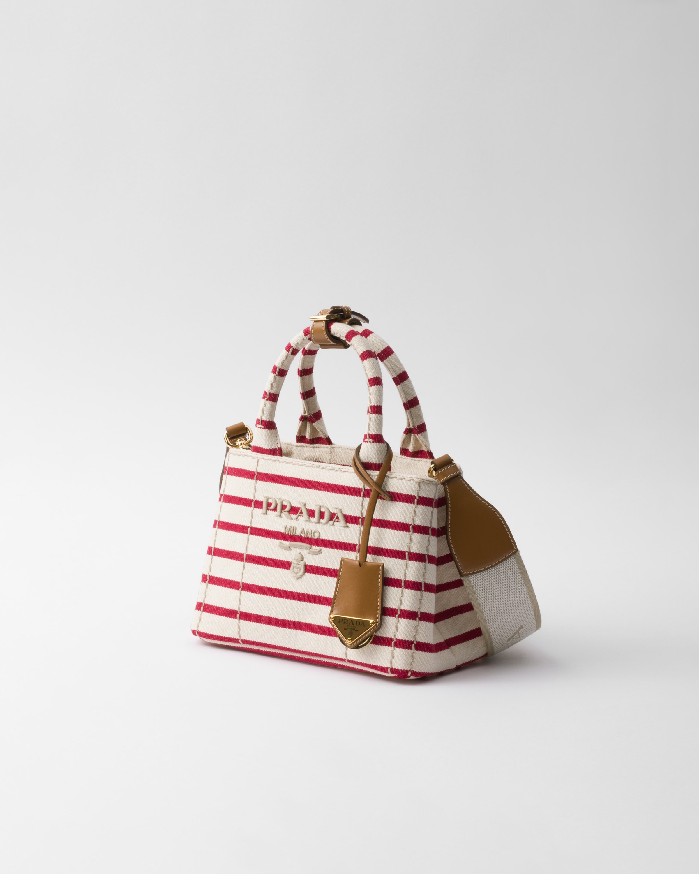 Striped cotton canvas mini-bag - 3