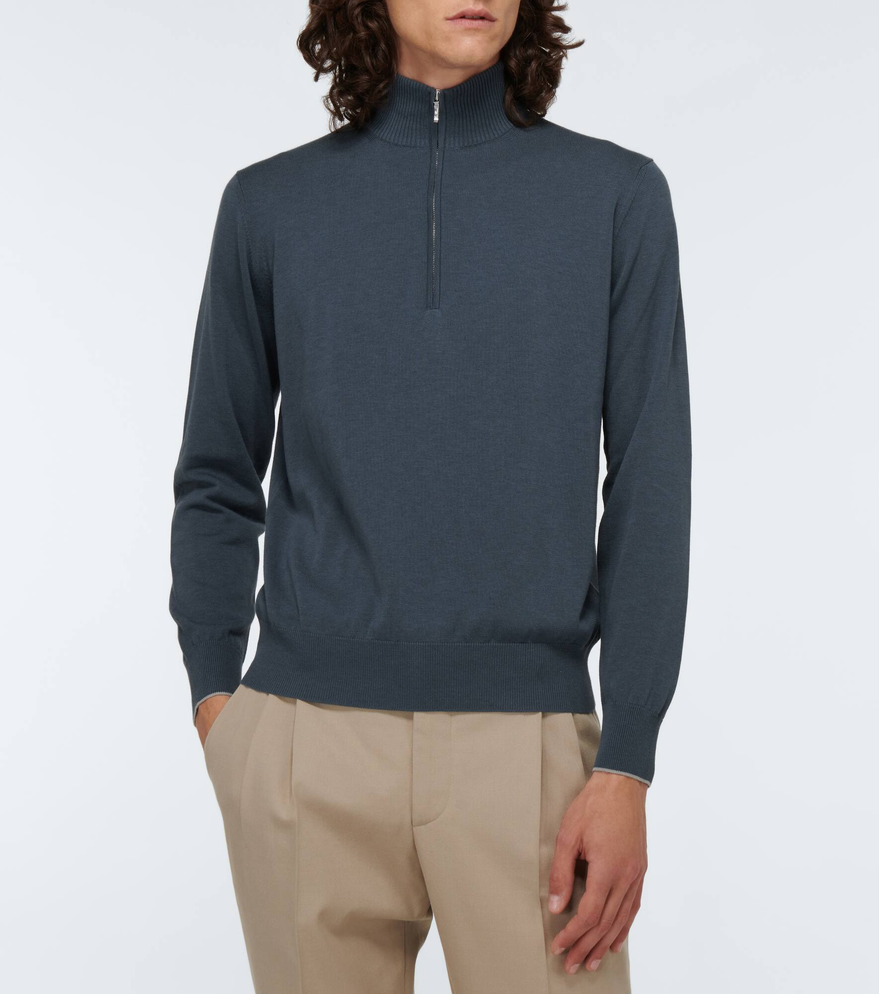 Mezzocollo cotton and silk sweater - 3
