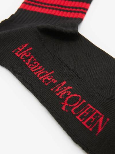 Alexander McQueen Skull Sport Socks in Black/red outlook