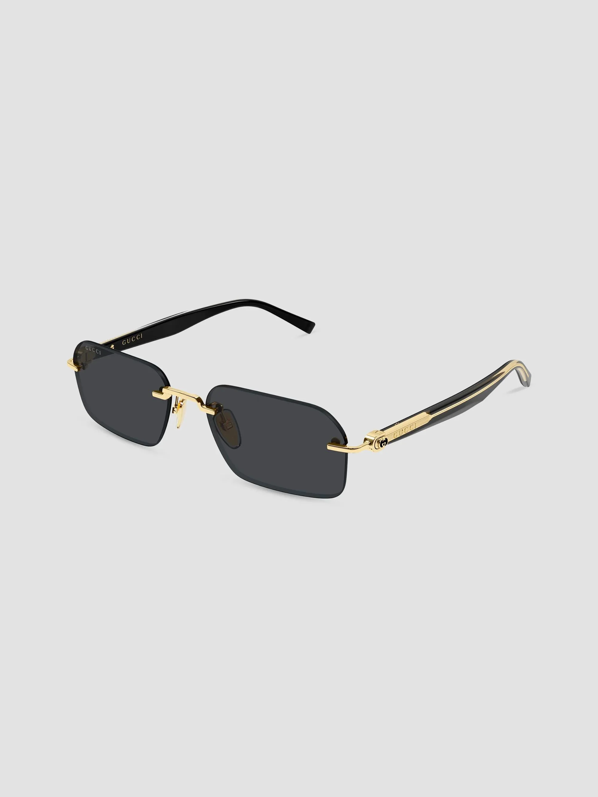 Men's Interlocking G Rimless Rectangular Sunglasses - Gold - 1