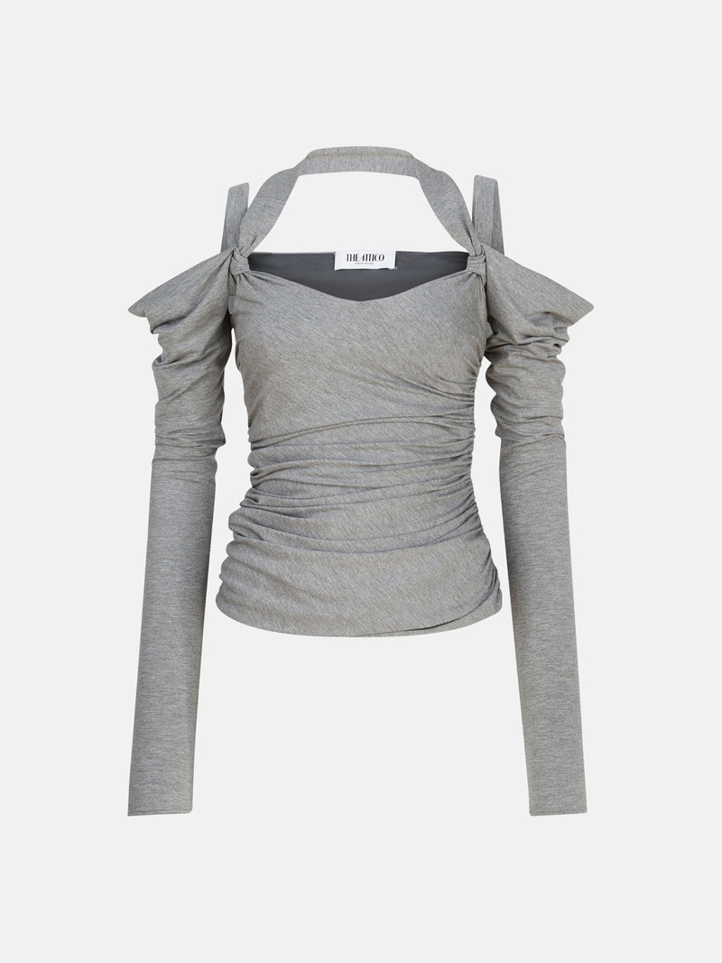 MELANGE GREY TOP 1