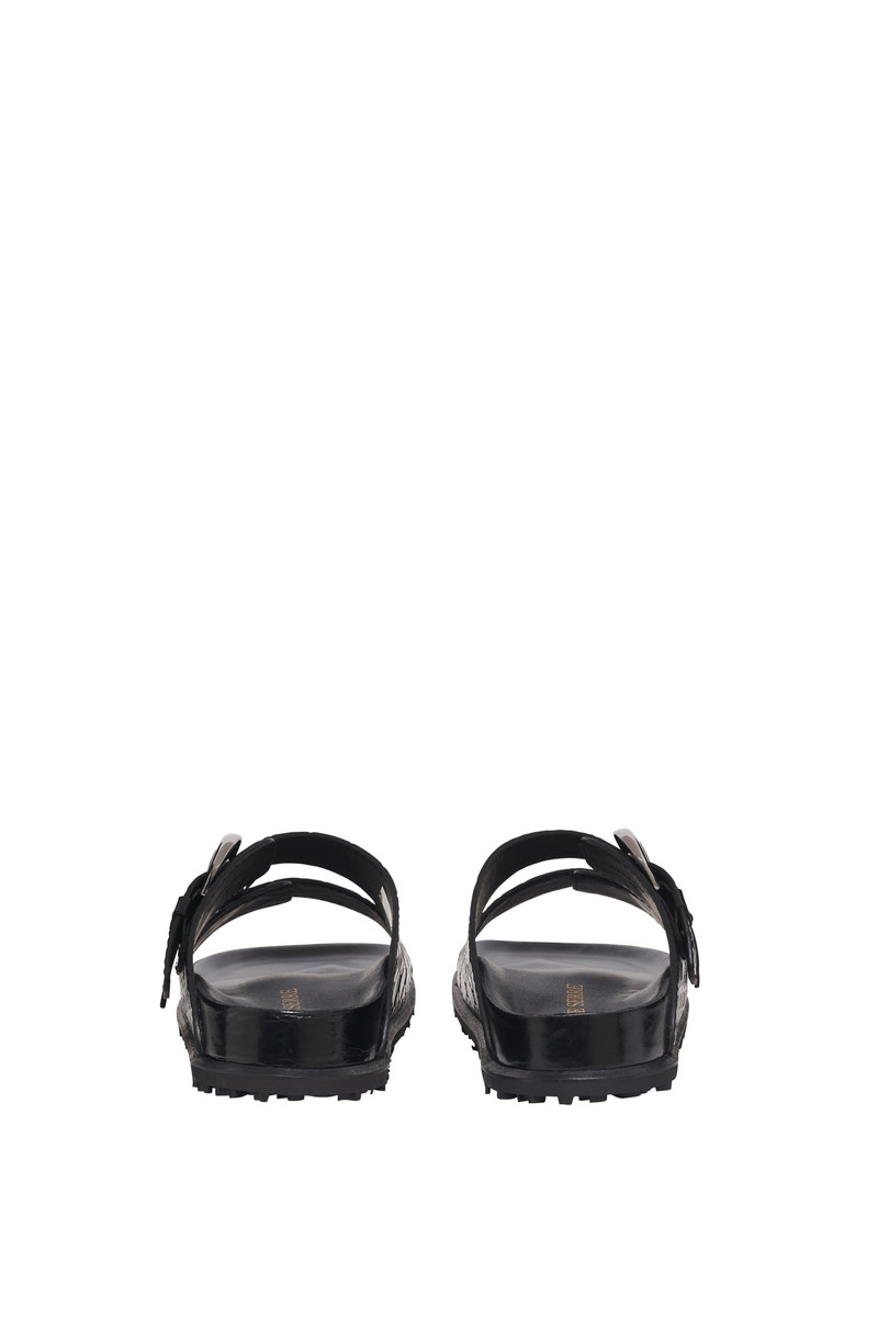 Marine Serre Moonogram Embossed Leather Ms Slide outlook