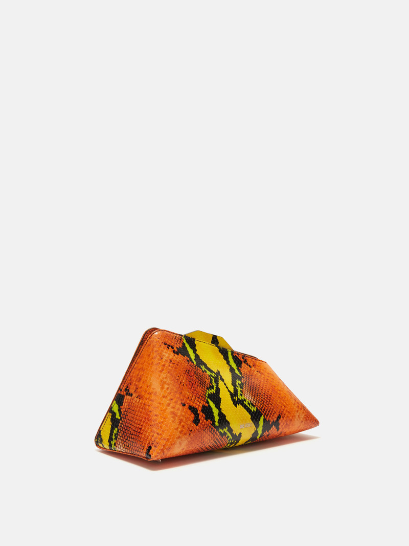 THE ATTICO ''8.30PM'' ORANGE, BLACK, YELLOW, GREEN OVERSIZED CLUTCH outlook