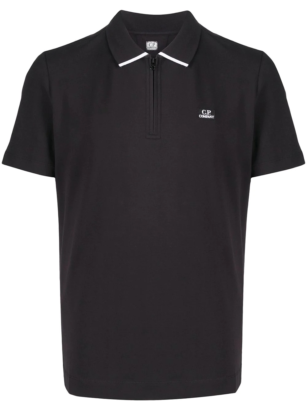 logo-patch polo shirt - 1