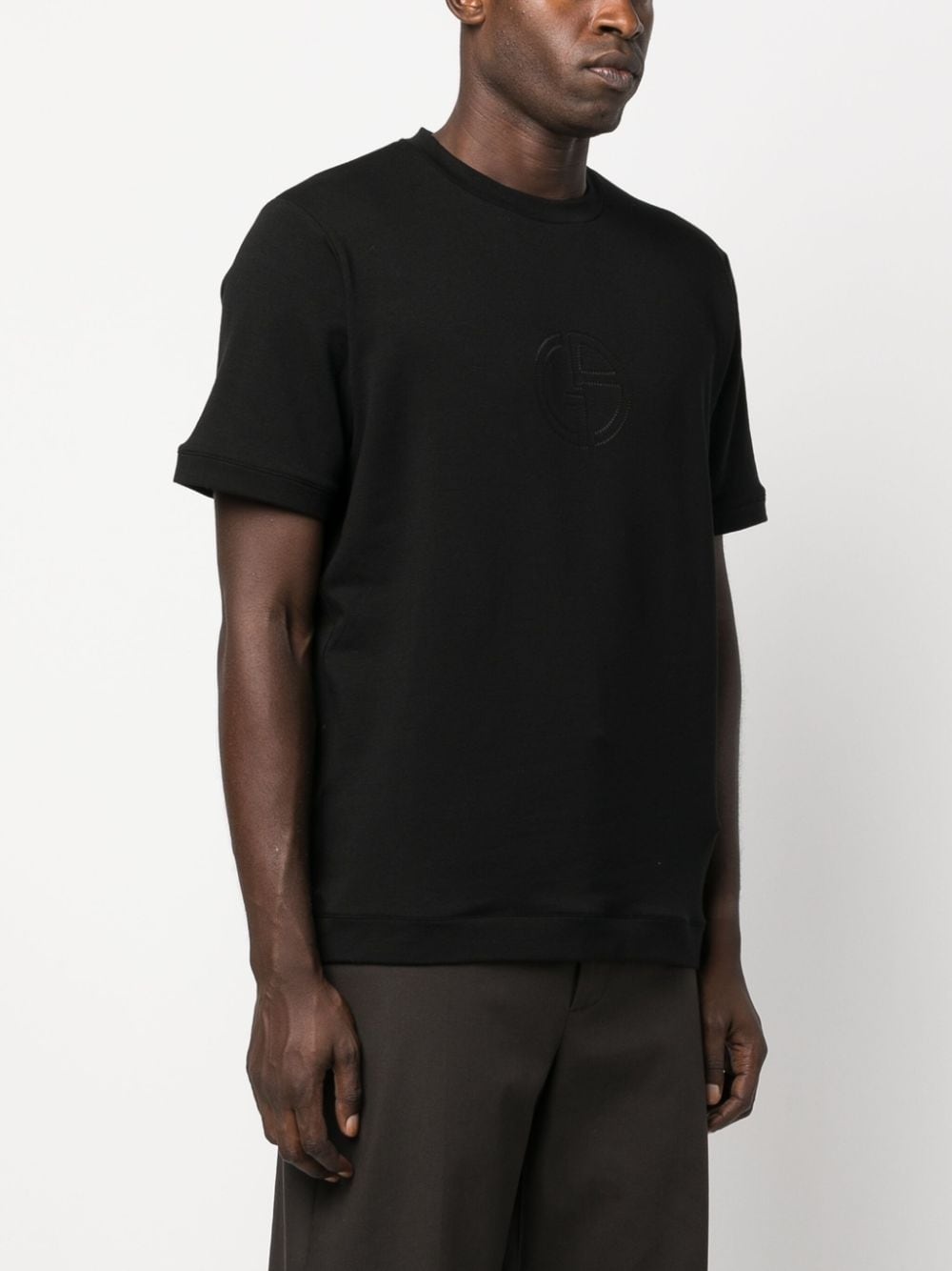 logo-embroidered round-neck T-shirt - 3