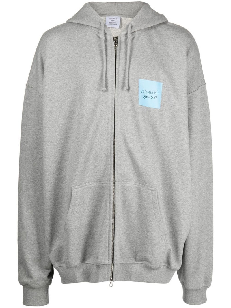 logo-print zip-up hoodie 1