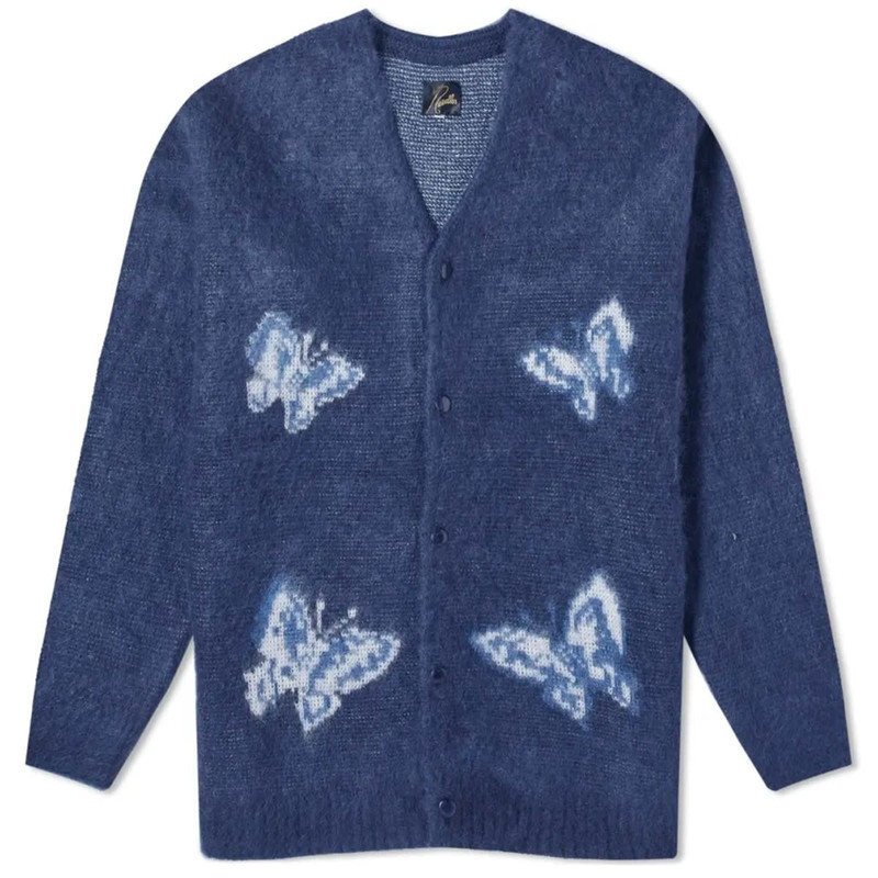 END. x Needles 'Indigo Wash' Mohair Cardigan 1