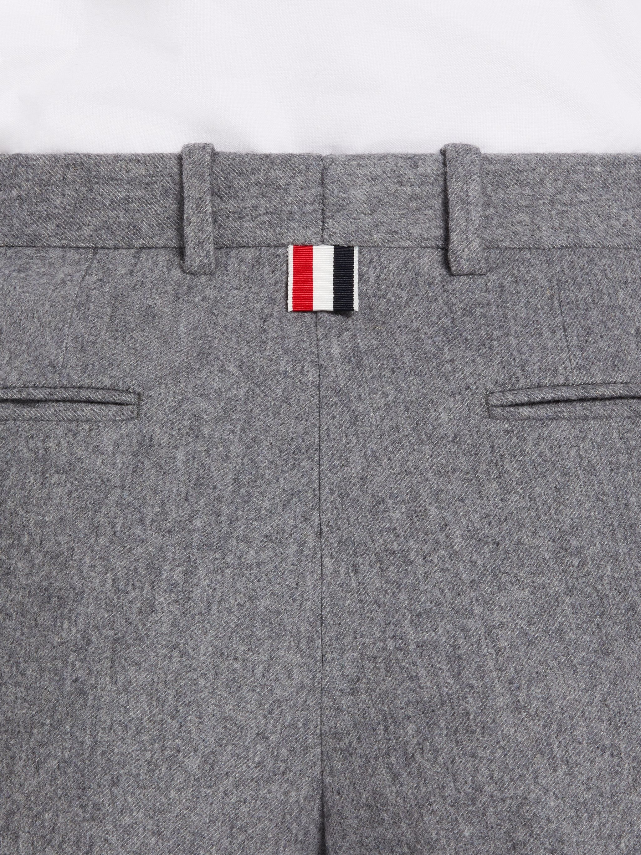 Medium Grey Lightweight Boiled Wool Engineered Stripe Sack Trouser - 6