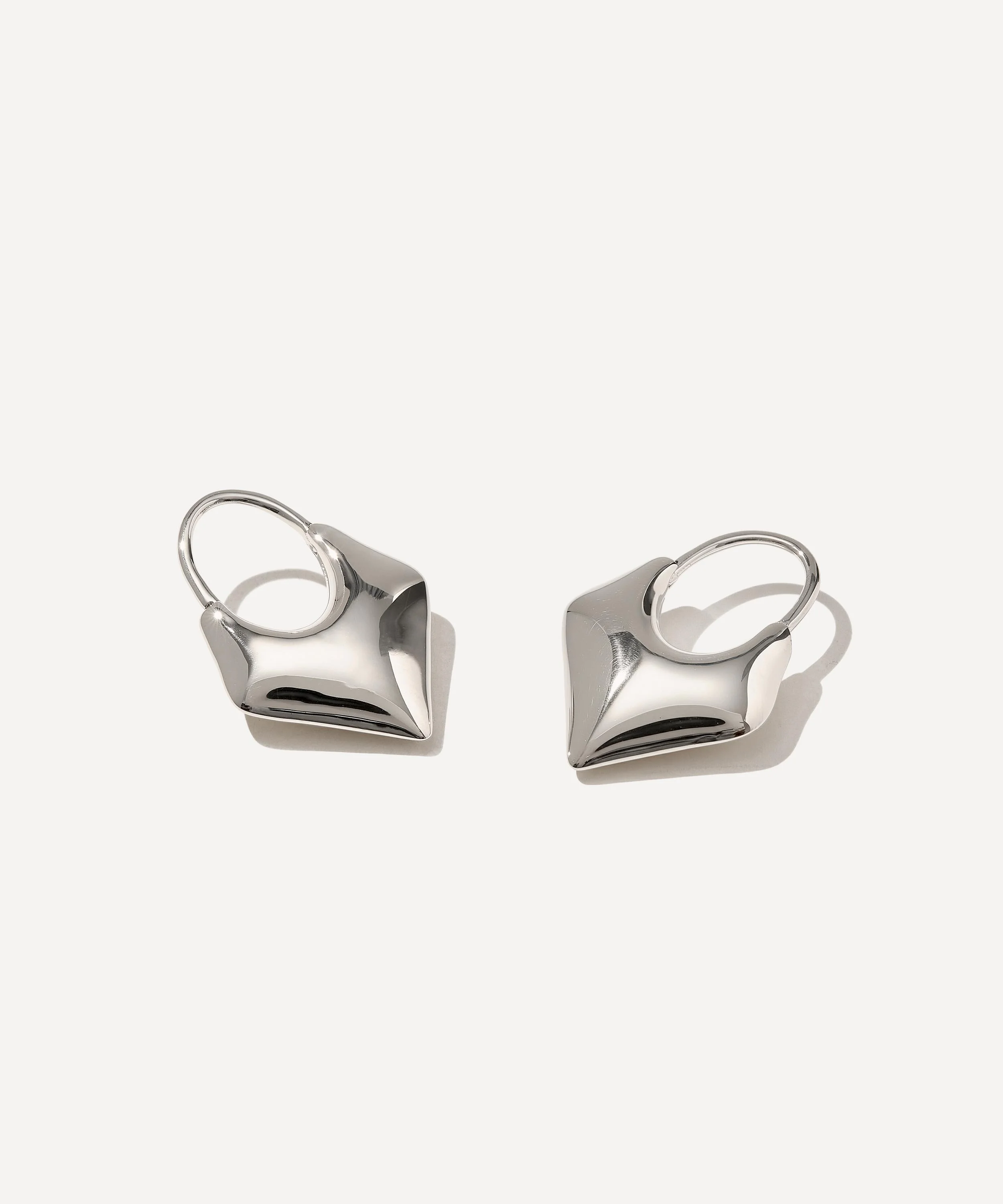 Sterling Silver Small Kite Hoop Earrings - 1
