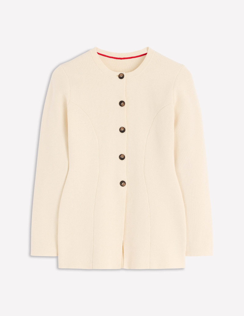 Joanna Fitted Knitted Jacket-Warm Ivory 7