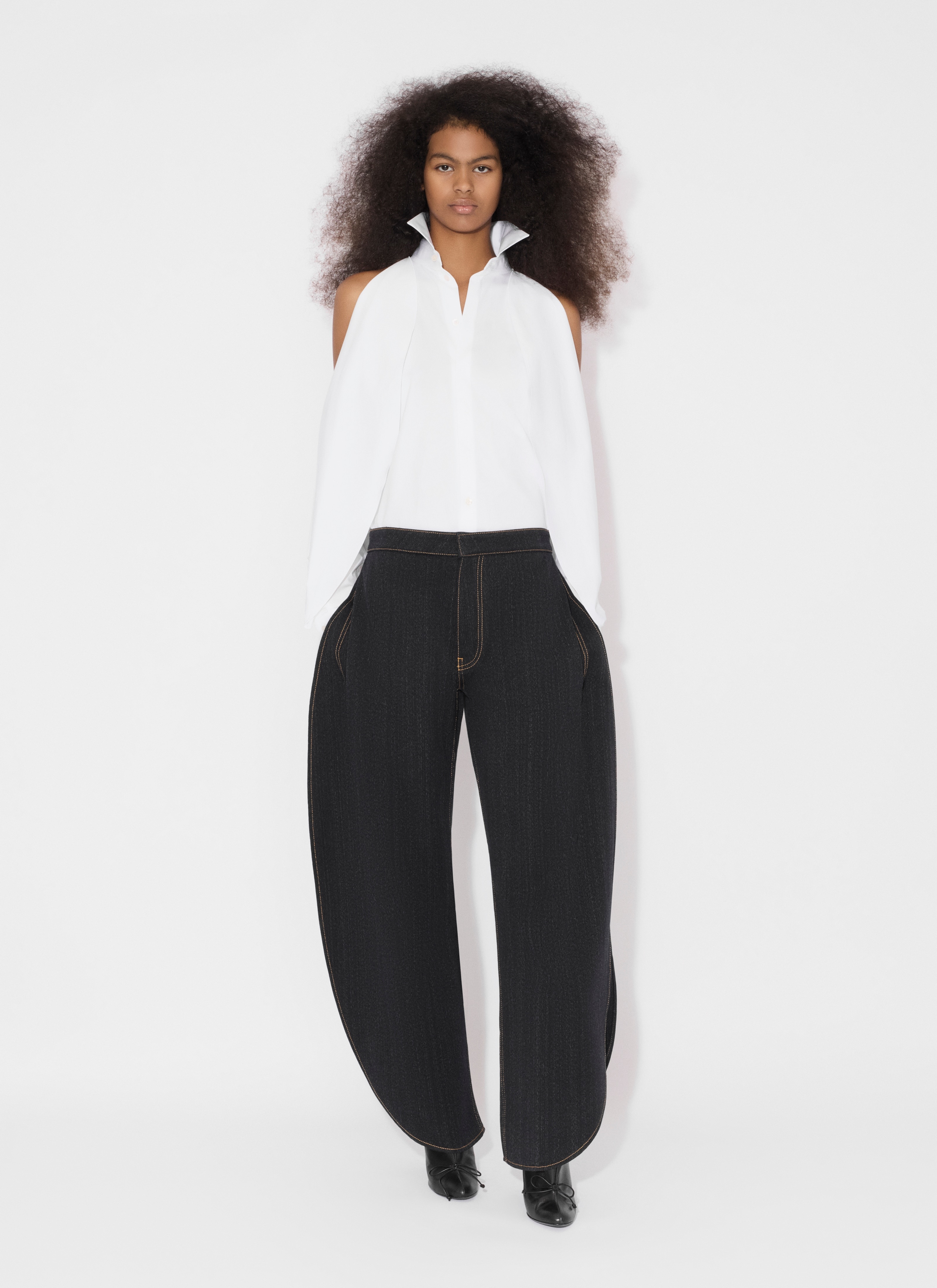 BALLOON SLEEVE SHIRT IN COTTON POPLIN - 2