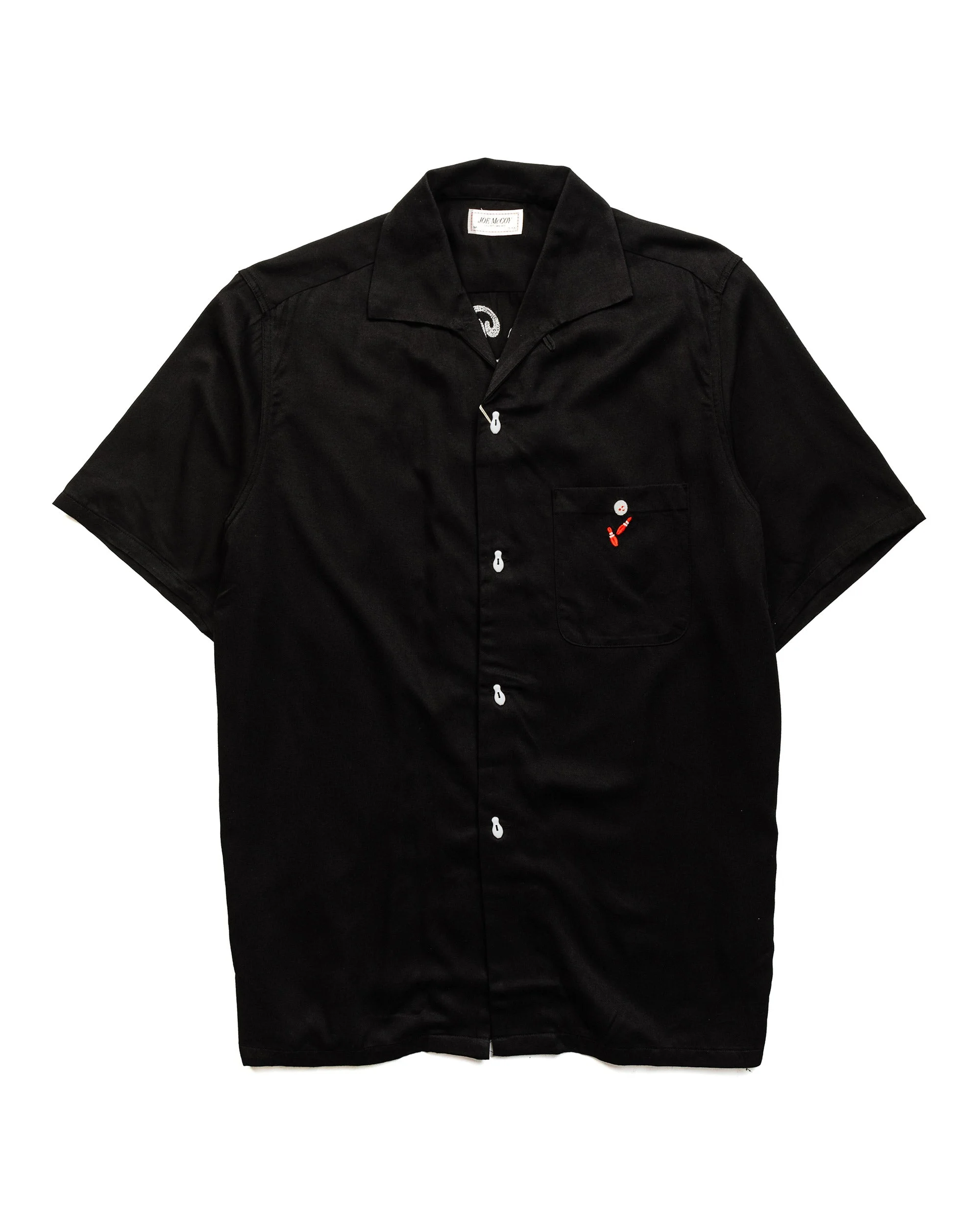 MS22002 Rayon Bowling Shirt / Jolly Roger Black - 1