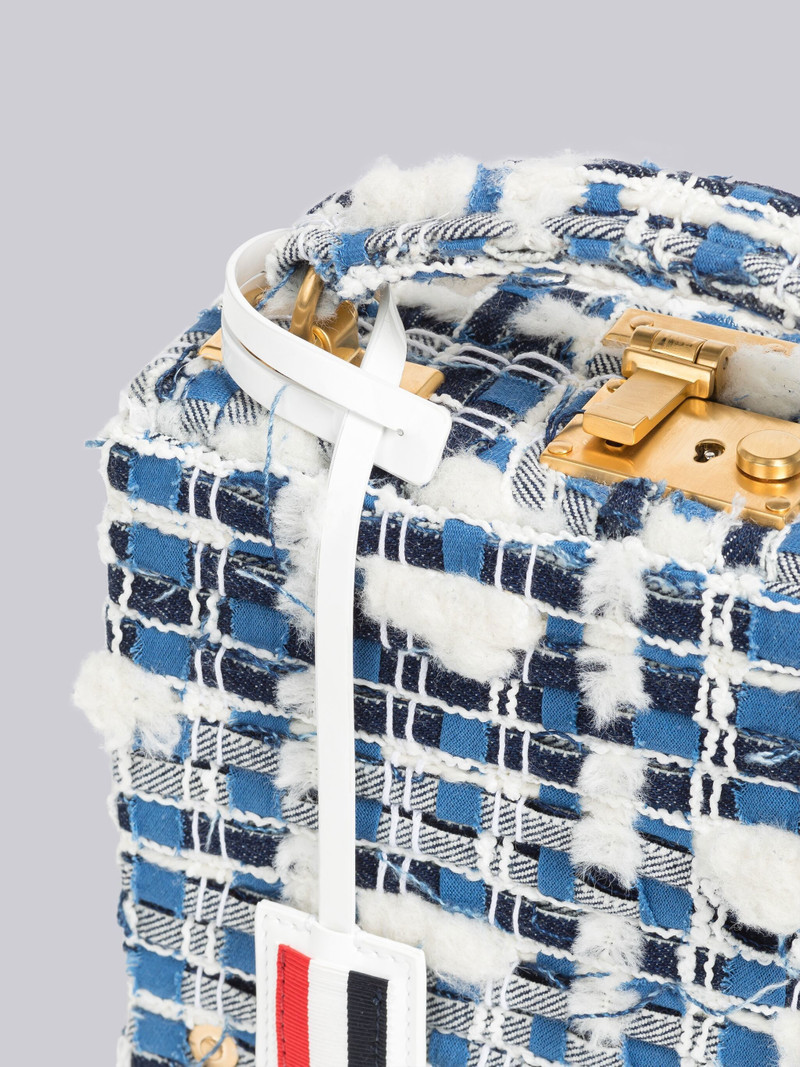 Thom Browne Denim Pouf Tweed Woven Chain Micro Attache Case outlook