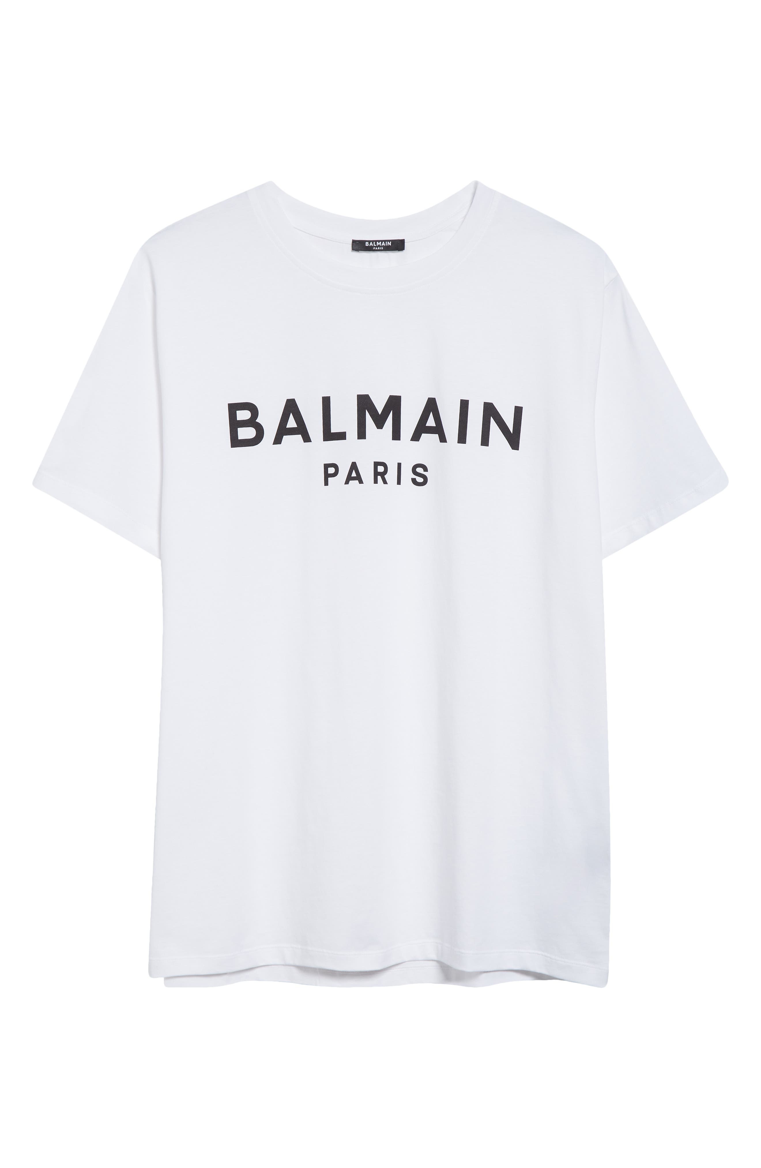 Balmain Logo Graphic T-Shirt in Gab White/Black at Nordstrom - 5