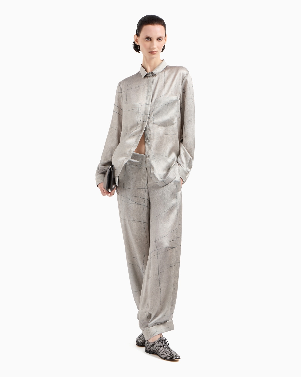 SHIRT IN PRINTED SILK SATIN - 4
