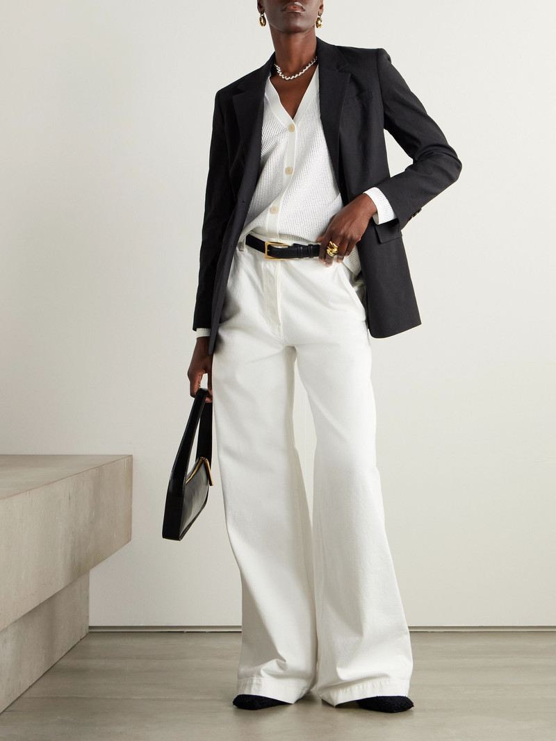 Theory Pointelle-knit cardigan White outlook
