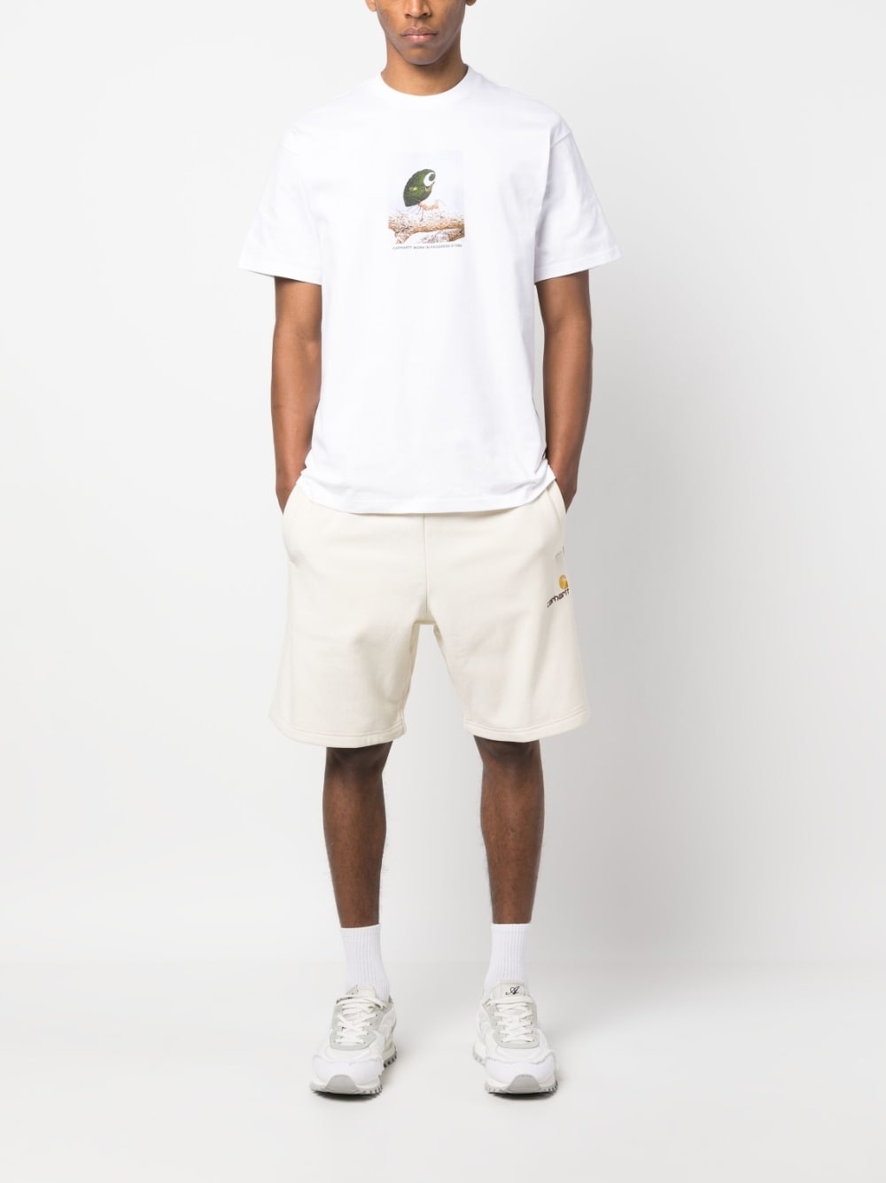 drawstring cotton-blend shorts - 2