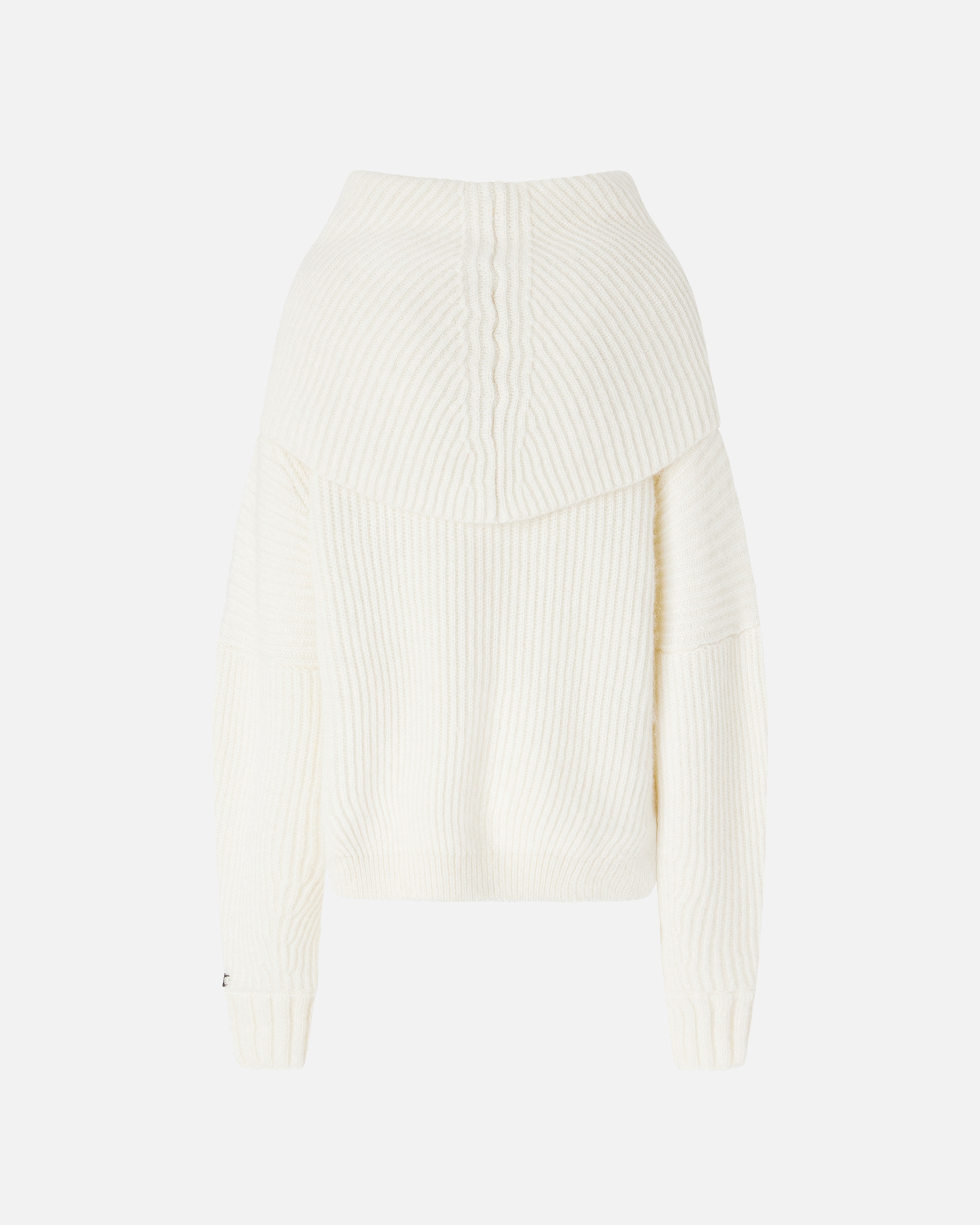 RIBBED PULLOVER WITH LARGE FOLD-OVER NECK - 6