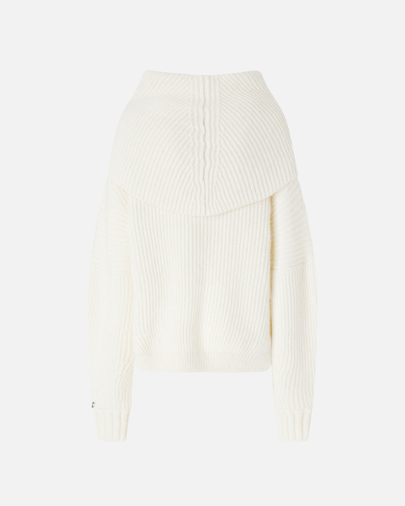 RIBBED PULLOVER WITH LARGE FOLD-OVER NECK 6