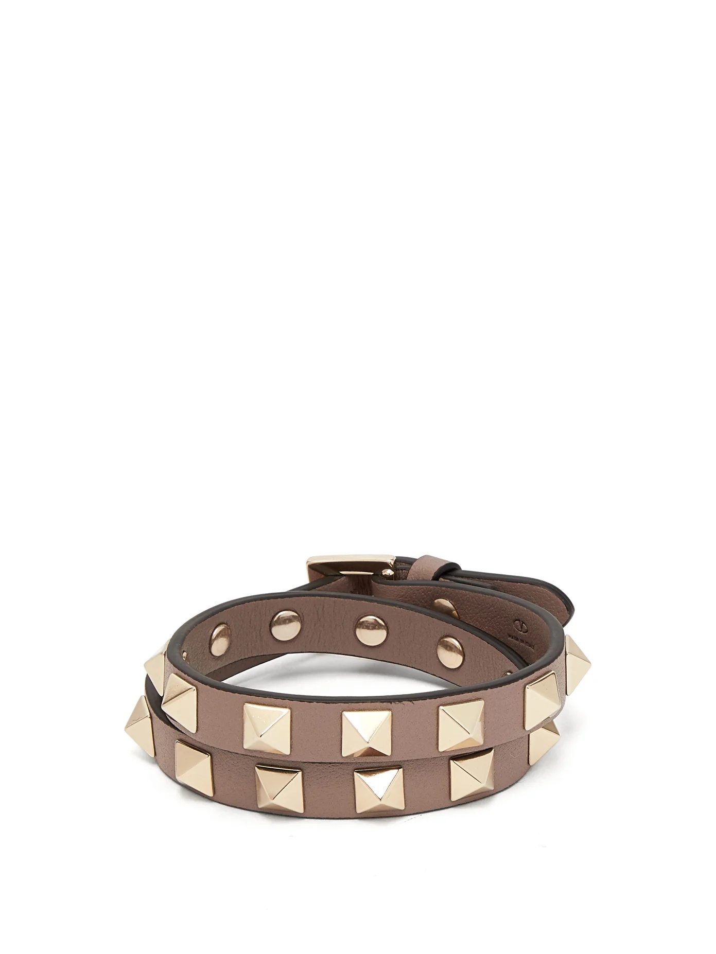 Rockstud leather wrap bracelet - 1