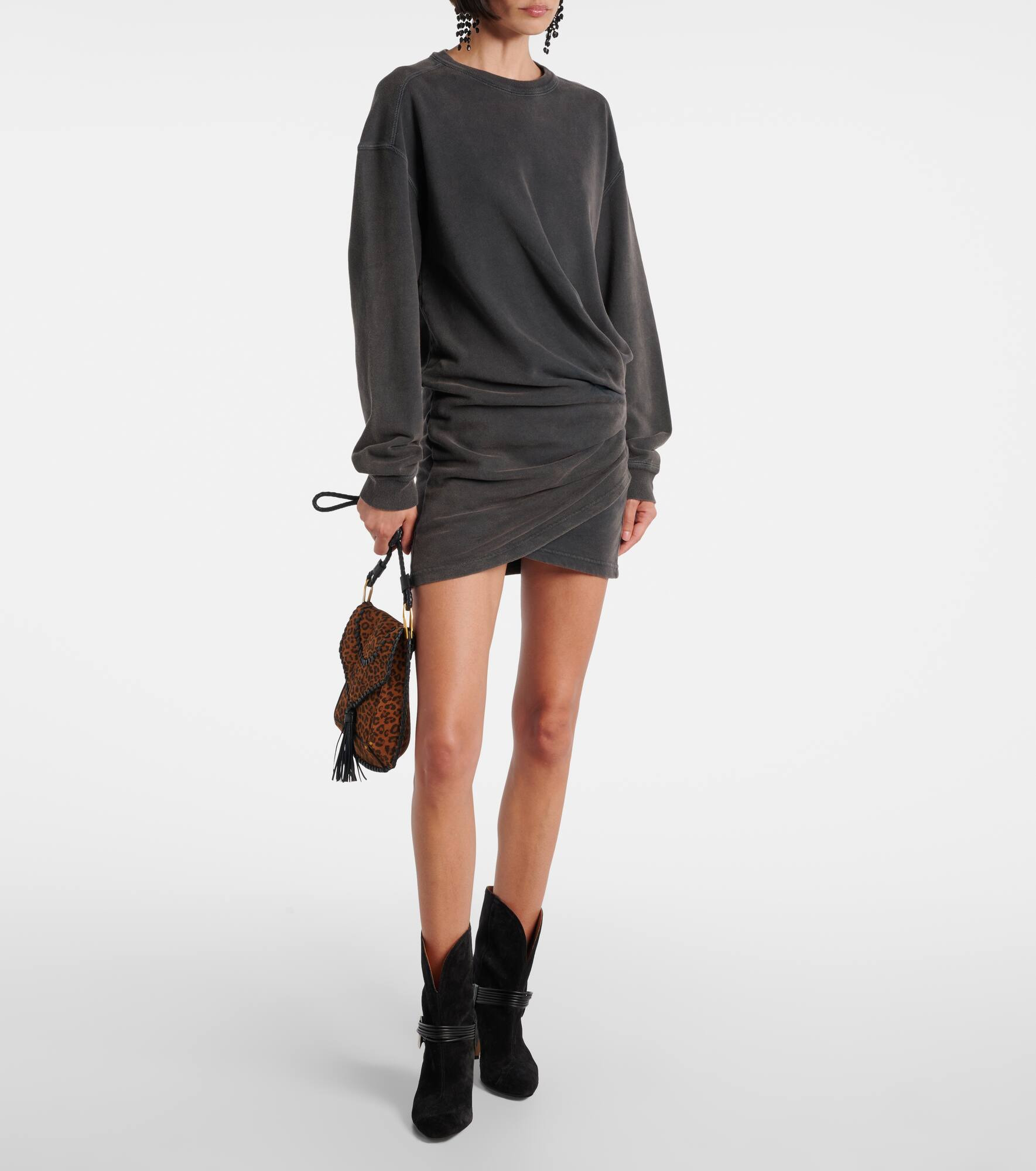 Pipper gathered cotton sweatshirt dress - 2